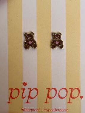 Enamel Teddy Bear Studs